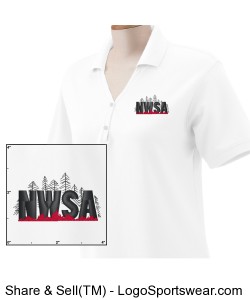 NWSA White Ladies Polo Design Zoom